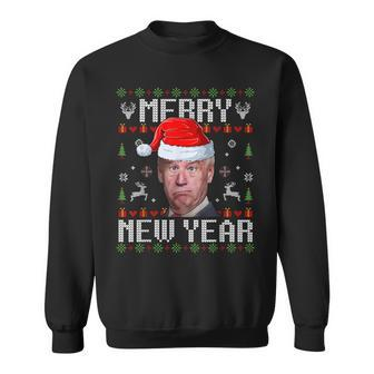 Santa Joe Biden Happy New Year Ugly Christmas Sweater Sweatshirt | Mazezy