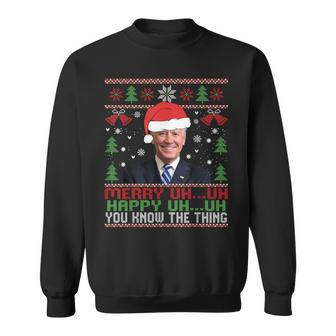 Santa Joe Biden Merry Uh Uh Christmas Ugly Sweatshirt - Monsterry