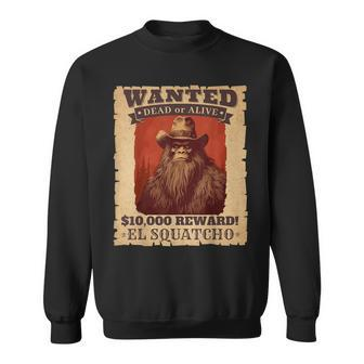 Sasquatch Western Bigfoot Wanted Poster Cowboy Lover Sweatshirt | Mazezy CA