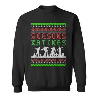 Seasons Eatings Zombie Ugly Christmas Sweater Sweatshirt | Mazezy CA