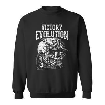 Funny Skull Ride Motorcycle Evolution Gifts For Dad Sweatshirt | Mazezy