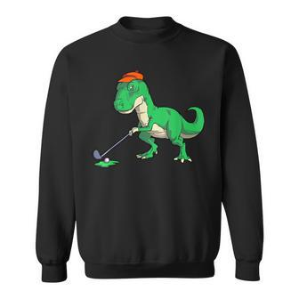 T Rex Dinosaur Golf For Golfer Sweatshirt | Mazezy