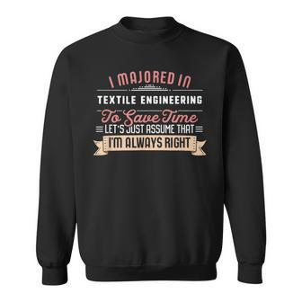 Textile Engineering Major Student Graduation Sweatshirt | Mazezy AU