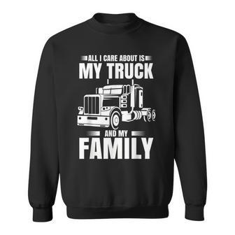 Funny Trucker Gifts Men Truck Driver Husband Semi Trailer Sweatshirt - Seseable