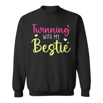 Funny Twin Matching Twins Day Friend Twinning With My Bestie Sweatshirt - Seseable