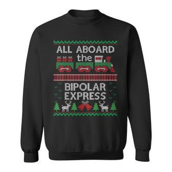 Ugly Sweater Bipolar Express Christmas Train Sweatshirt | Mazezy