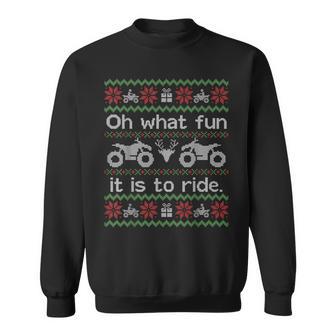 Ugly Sweater Christmas Quad 4 Wheeler Atv Sweatshirt - Thegiftio