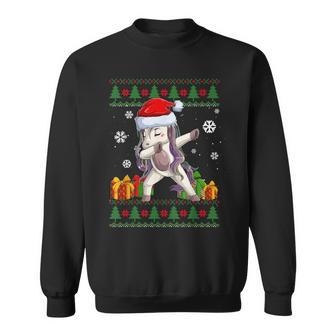 Unicorn Lover Unicorn Santa Hat Ugly Christmas Sweater Sweatshirt - Monsterry