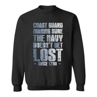 Funny Vintage Coast Guard Making Sure Navy Doesnt Get Lost Sweatshirt | Mazezy