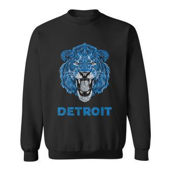 Funny Vintage Lion Face Head Detroit Football Gifts Football Funny Gifts Sweatshirt | Mazezy