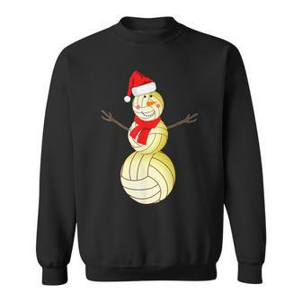 Volleyball Snowman Santa Hat Scarf Matching Christmas Sweatshirt | Mazezy