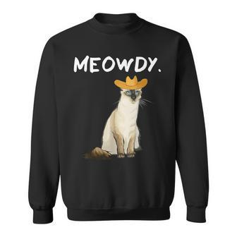 Western Meowdy Balinese-Javanese Cat Pun Howdy Cowboy Sweatshirt | Mazezy