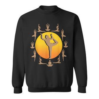 Yoga Poses Meditation Awareness Retro Zen Fitness Sweatshirt | Seseable UK