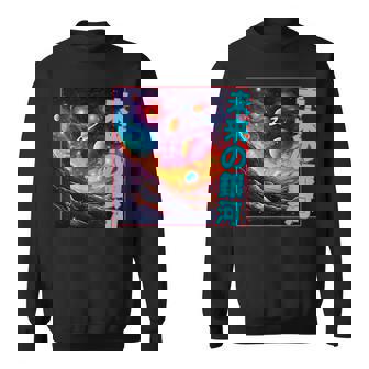 Future Galaxyspace Design In Hot 90S Colors Japanese Kanji 90S Vintage Designs Funny Gifts Sweatshirt | Mazezy