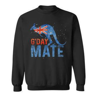 G Day Mate Kangaroo Aussie Animal Australia Flag Australia Sweatshirt - Monsterry UK
