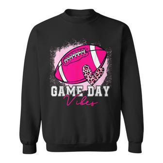 Game Day Viber Breast Cancer Awareness Pink Football Leopard Sweatshirt | Mazezy