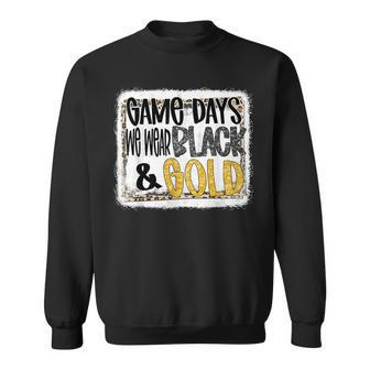 On Gameday Football We Wear Black And Gold School Spirit Sweatshirt - Seseable