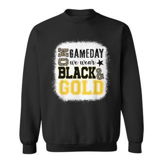 On Gameday Football We Wear Gold And Black Leopard Print Sweatshirt | Mazezy