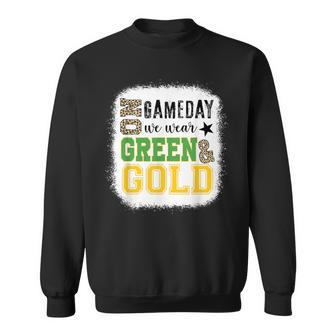 On Gameday Football We Wear Green And Gold Leopard Print Sweatshirt | Mazezy CA