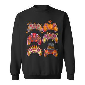Gamer Thanksgiving Boys Gaming Controllers Turkey Pumpkin Sweatshirt - Thegiftio UK