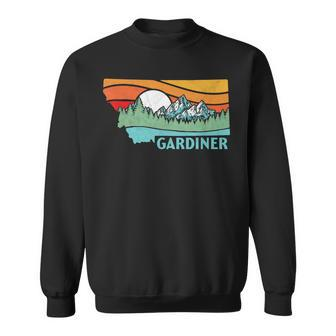 Gardiner Montana Outdoors Retro Mountains & Nature Sweatshirt | Mazezy