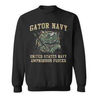 Gator Navy Navy Amphibio Forces Veterans Day Father Day Sweatshirt | Mazezy