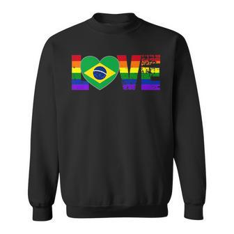 Gay Pride Brazilian Brazil Flag Sweatshirt | Mazezy