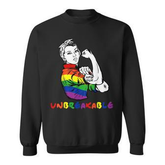 Gay Pride Flag Human Rights Unbreakable Lgbtq Cool Lgbt Gift Sweatshirt | Mazezy