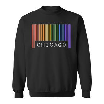 Gay Queer Barcode Pride Chicago Illinois Aesthetic Lgbtq Sweatshirt | Mazezy
