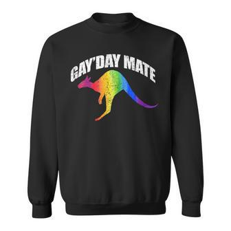 Gayday Mate Funny Gay Pride Punny Kangaroo Australia Sweatshirt | Mazezy