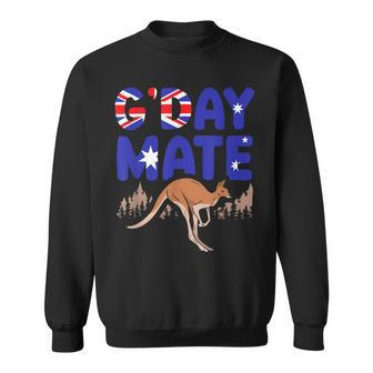 Gday Mate Australia Flag Wildlife Animal Kangaroo Sweatshirt - Monsterry CA