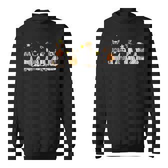 Ghost Dog Embroidered Halloween Pumpkins Dog Lovers Dog Mom Sweatshirt - Thegiftio