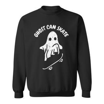Ghost Can Skate Halloween Costume Ghoul Skateboard Skater Sweatshirt - Thegiftio UK