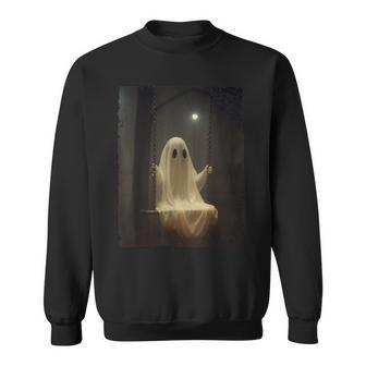 Ghost On The Swing Spooky Gothic Spooky Season Halloween Sweatshirt | Seseable CA