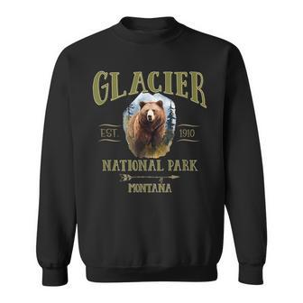 Glacier National Park Grizzly Bear Montana Usa Gifts For Bear Lovers Funny Gifts Sweatshirt | Mazezy