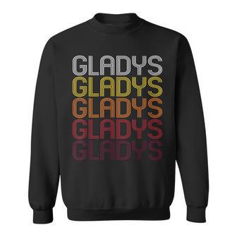 Gladys Retro Wordmark Pattern Vintage Style Sweatshirt | Mazezy