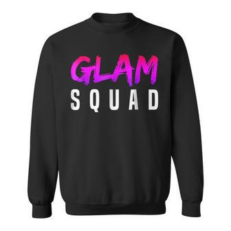 Glam Squad Funny I Love Glitter Makeup & Cheer Sweatshirt | Mazezy