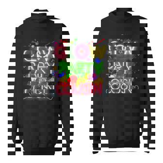 Glow Party Squad Cousin Paint Splatter Glow Party Matching Sweatshirt | Mazezy