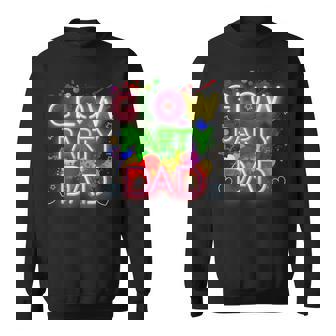 Glow Party Squad Dad Paint Splatter Glow Party Matching Sweatshirt | Mazezy