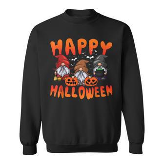 Gnomes Halloween Greeting Holiday Pumpkin Creepy Halloween Sweatshirt - Seseable
