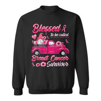 Gnomes Truck Blessed To Be Called Breast Cancer Survivor Sweatshirt - Seseable