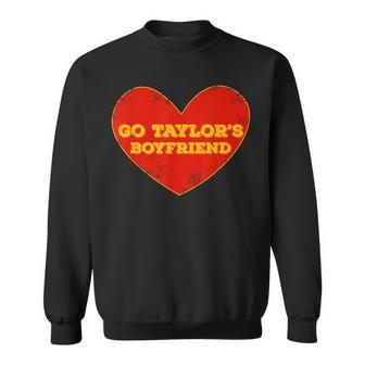 Go Taylor’S Boyfriend Red Heart Here For Taylor Thing Sweatshirt - Thegiftio UK