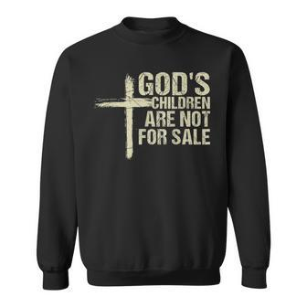 Gods Children Are Not For Sale Cross Christian Vintage Sweatshirt | Mazezy