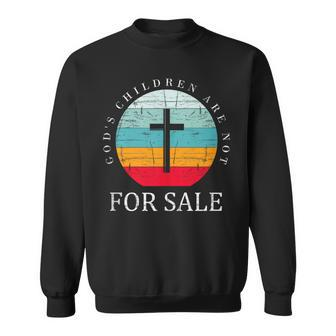 Gods Children Are Not For Sale Jesus Christian America Flag Sweatshirt | Mazezy
