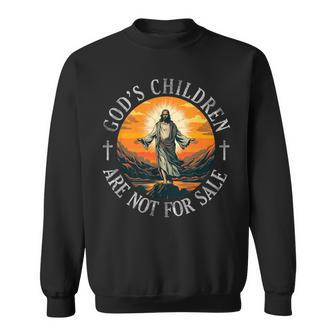 Gods Children Are Not For Sale Jesus Cross Christian Sweatshirt | Mazezy