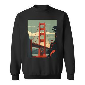 Golden Gate Bridge - San Francisco - Retro Design - Classic Sweatshirt - Monsterry