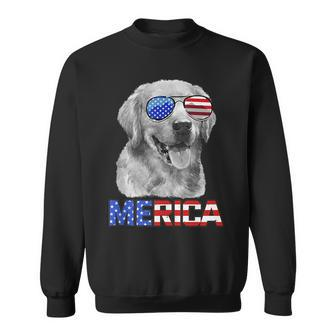 Golden Retriever Dog Merica 4Th July Patriotic American Patriotic Funny Gifts Sweatshirt | Mazezy
