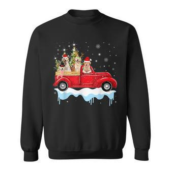 Golden Retriever Riding Christmas Tree Truck Snow Dog Sweatshirt | Mazezy