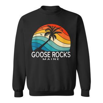 Goose Rocks Beach Maine Tropical Beach Palm Tree Souvenir Sweatshirt | Mazezy