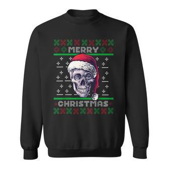 Gothic Christmas Ugly Sweater Goth Skull Christmas Sweatshirt | Mazezy
